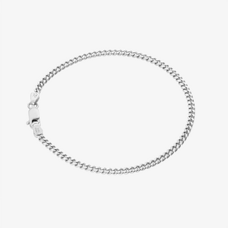 2.65mm Cuban Link Bracelet In 14K Solid White Gold