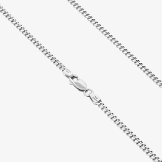 2.65mm Cuban Link Chain In 14K Solid White Gold