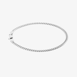 2.65mm Cuban Link Bracelet In 14K Solid White Gold