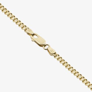 3.2mm Cuban Link Bracelet In 14K Solid Yellow Gold