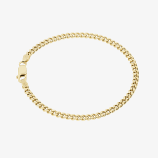 3.2mm Cuban Link Bracelet In 14K Solid Yellow Gold