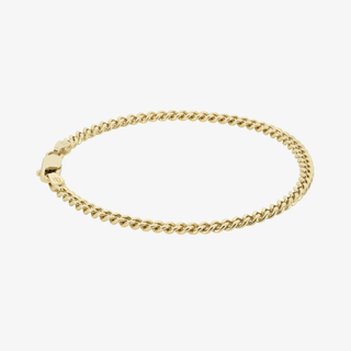 3.2mm Cuban Link Bracelet In 14K Solid Yellow Gold