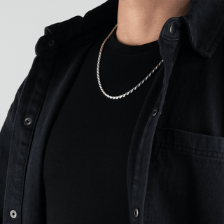 3.4mm Rope Chain In Sterling Silver