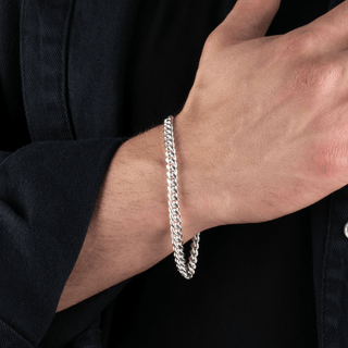 5.5mm Cuban Link Bracelet In Sterling Silver