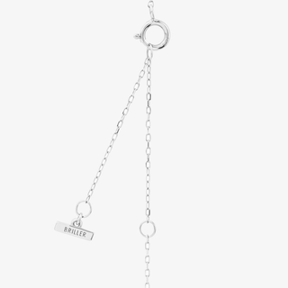 Circle Necklace In 18K Solid White Gold With Diamonds