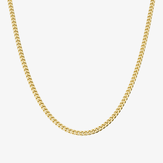 2mm Cuban Link Chain In 14K Solid Yellow Gold