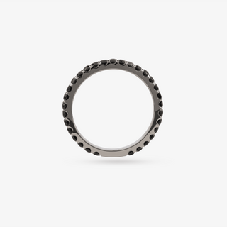 Black Rhodium Ring In 18K Solid White Gold With Diamonds