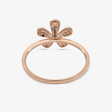 Flower Ring In 18K Solid Rose Gold With Diamonds