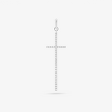 Cross Pendant In 14K Solid White Gold With Diamonds