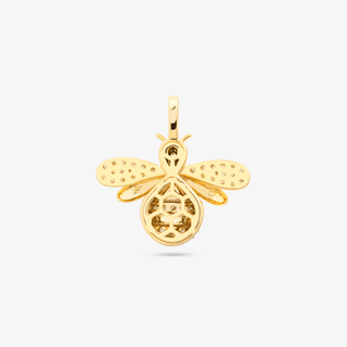 Bee Pendant In 14K Solid Yellow Gold With Diamonds
