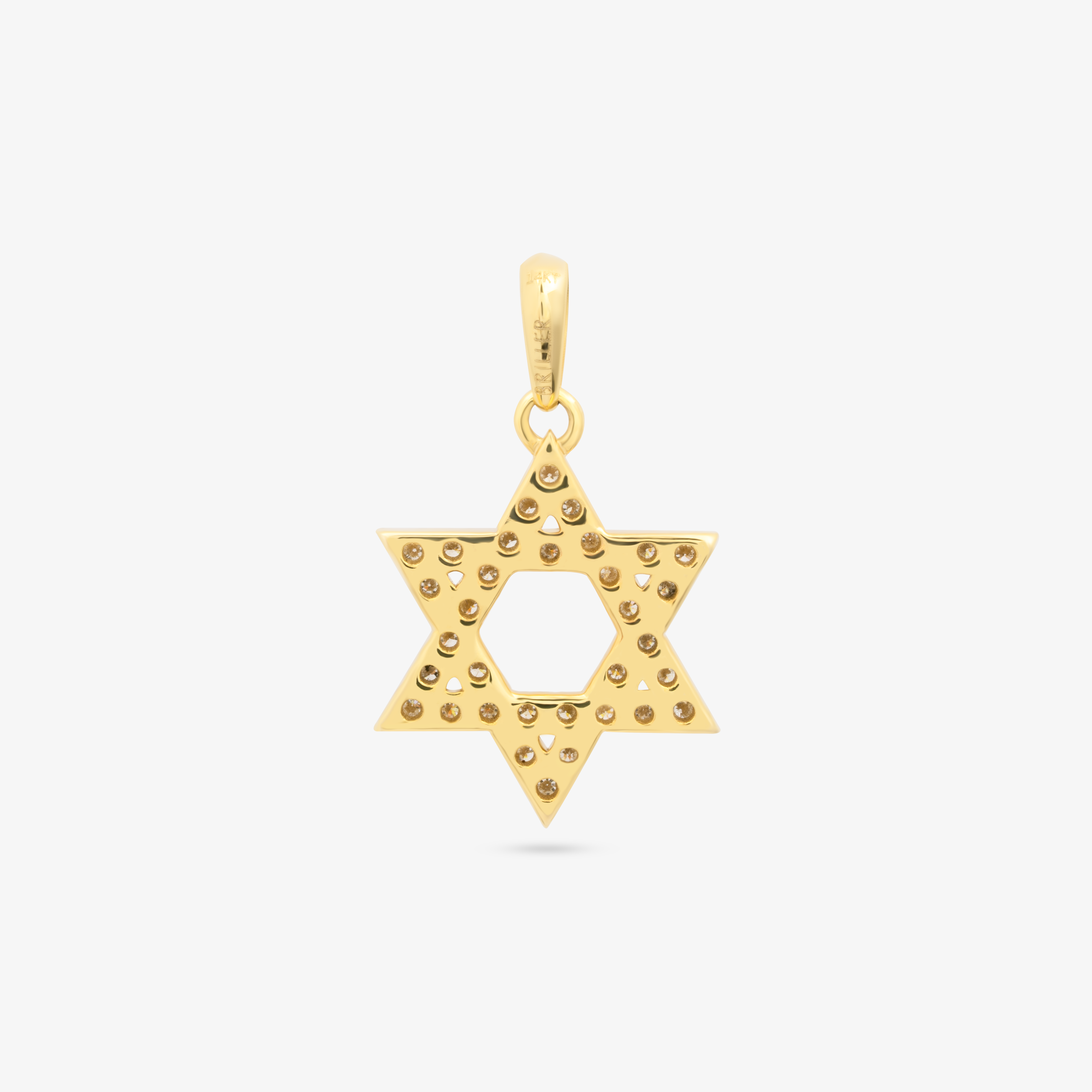 Star of David Pendant In 14K Solid Yellow Gold With Diamonds