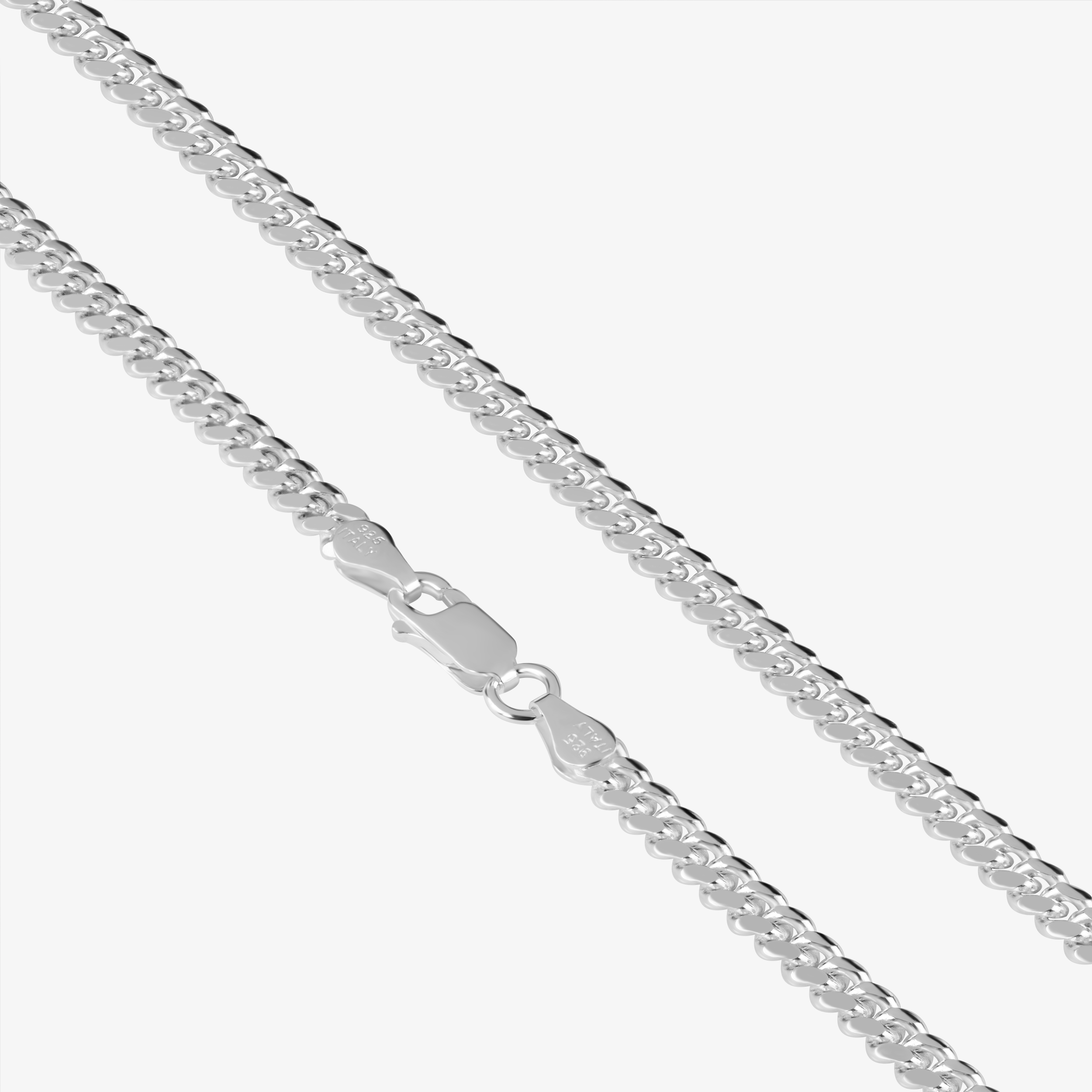 4.1mm Solid Cuban Link Chain In Sterling Silver