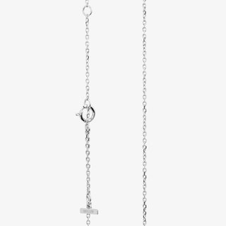 Open Circle Necklace In 18K Solid White Gold With Diamonds