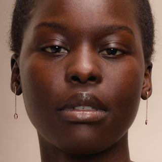 Love Earrings In 18K Solid Rose Gold With Diamonds