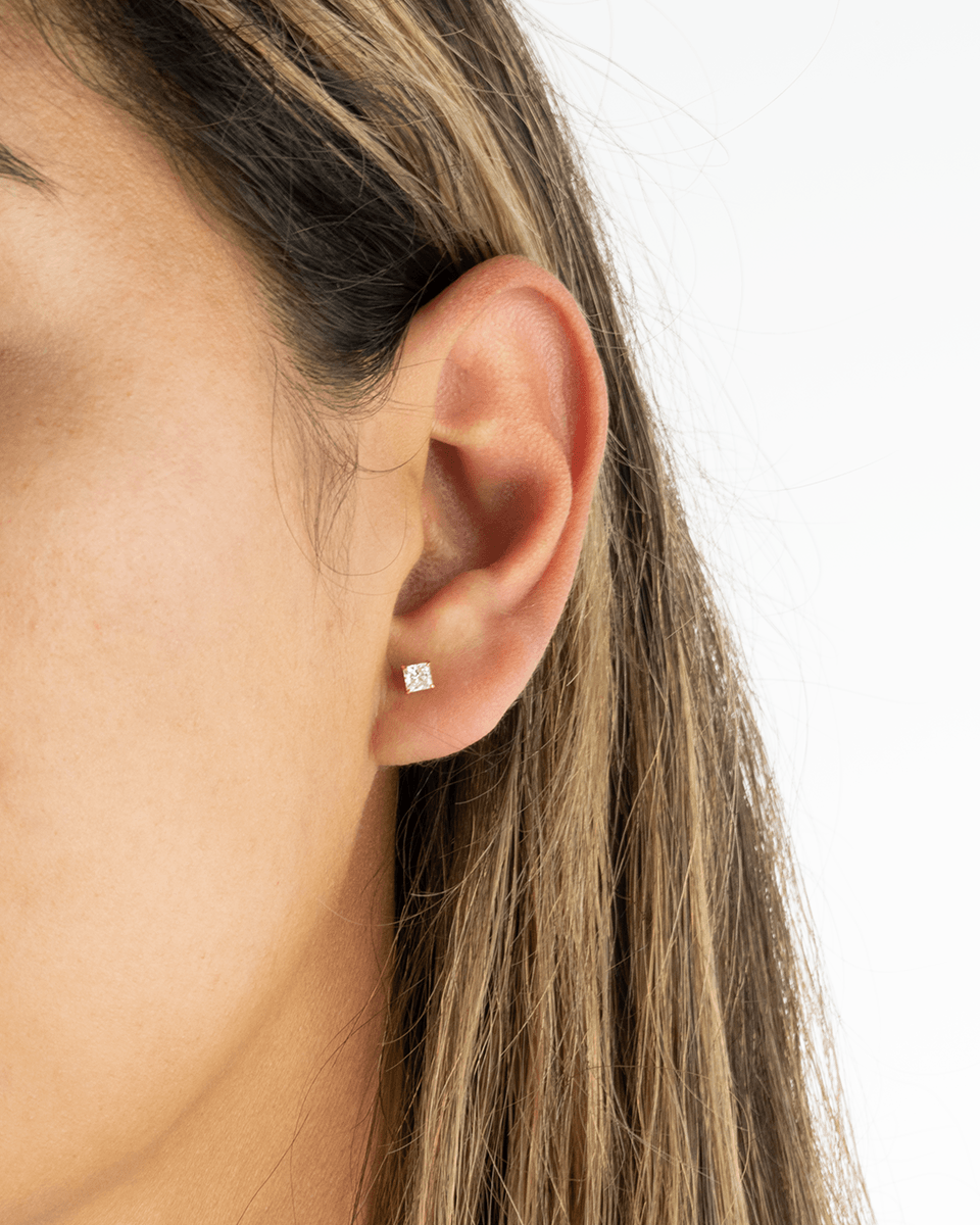 Princess-Cut Solitaire Studs