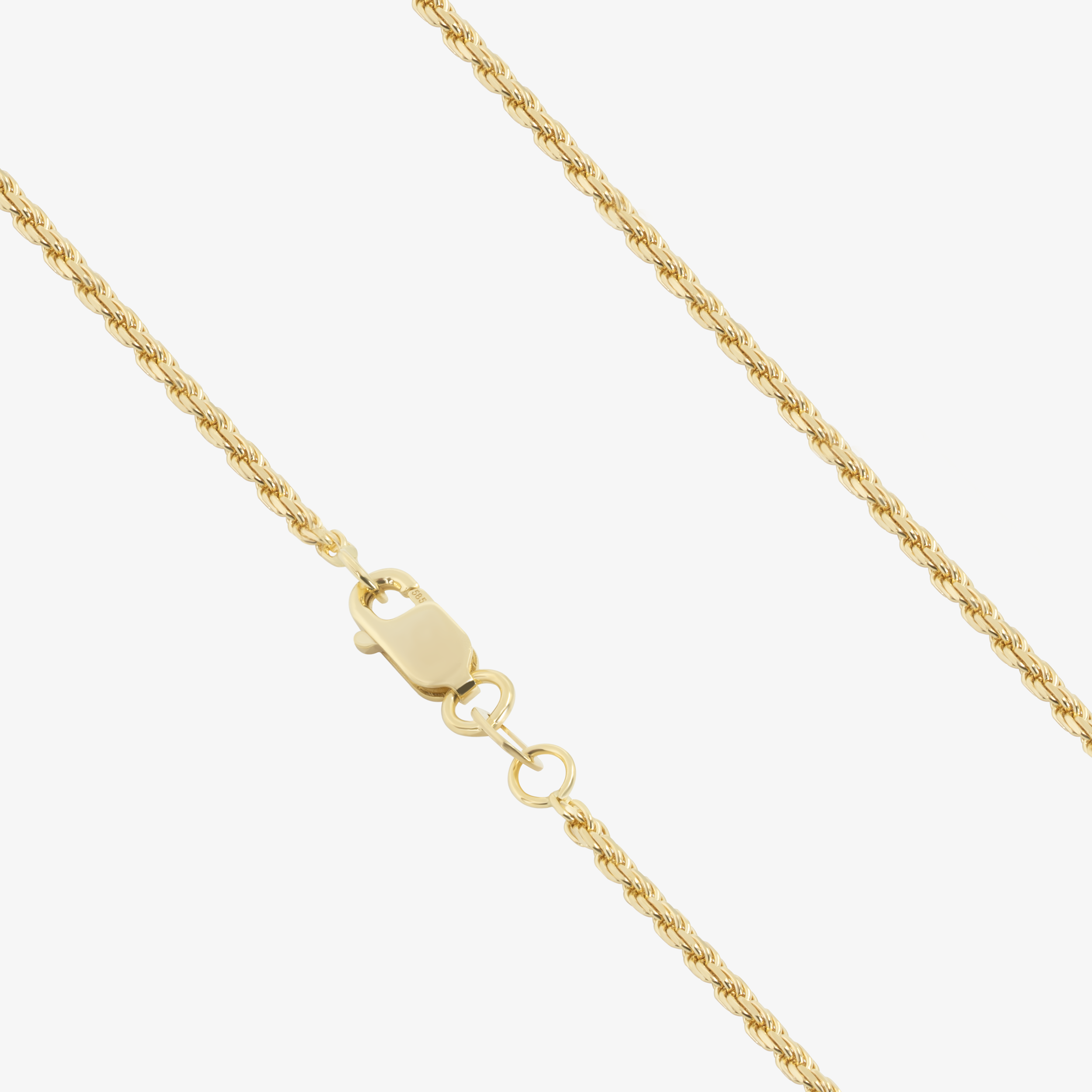 1.75mm Rope Chain in 14K Solid Yellow Gold