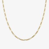 1.8mm Figaro Chain In 14K Solid Yellow Gold
