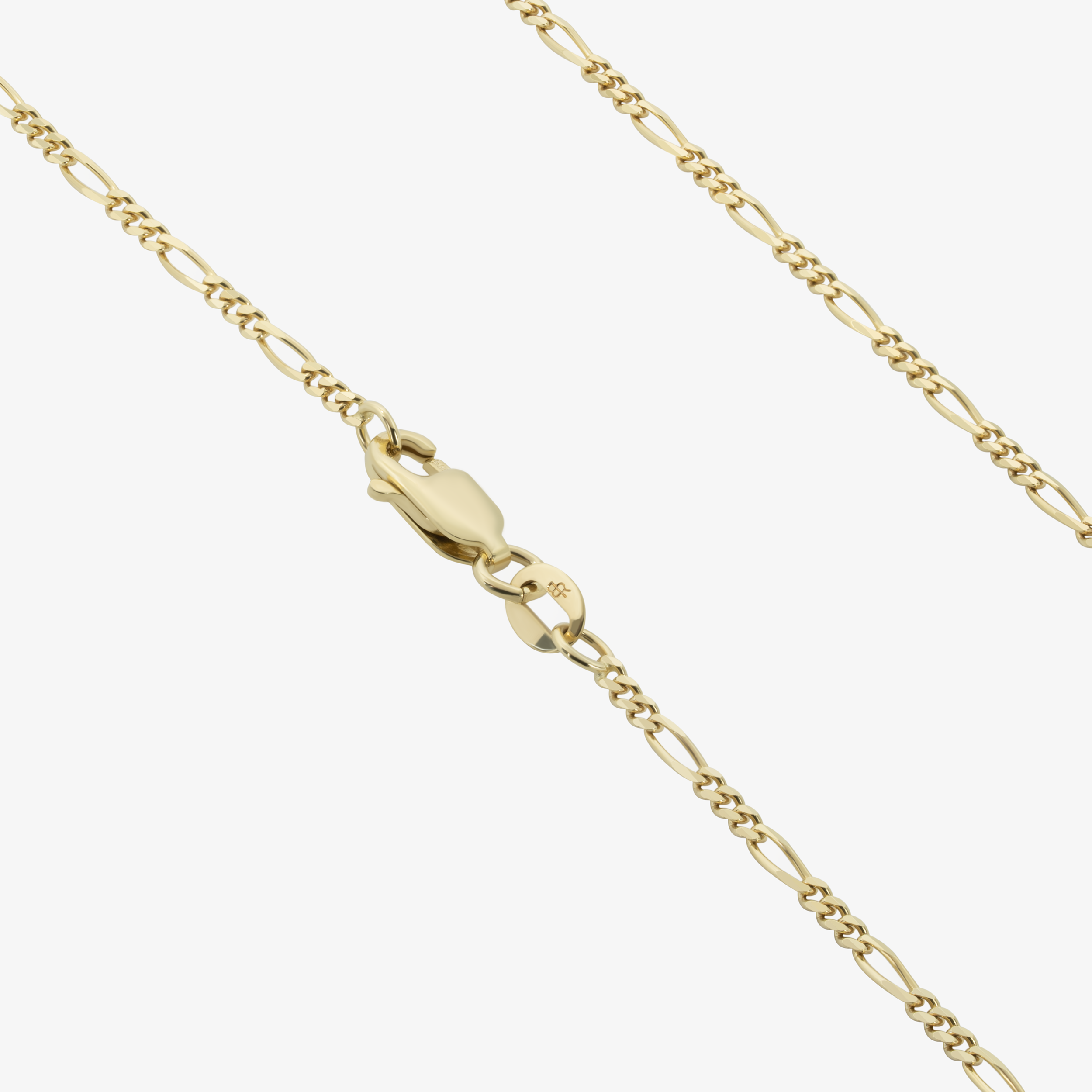 1.8mm Figaro Chain In 14K Solid Yellow Gold