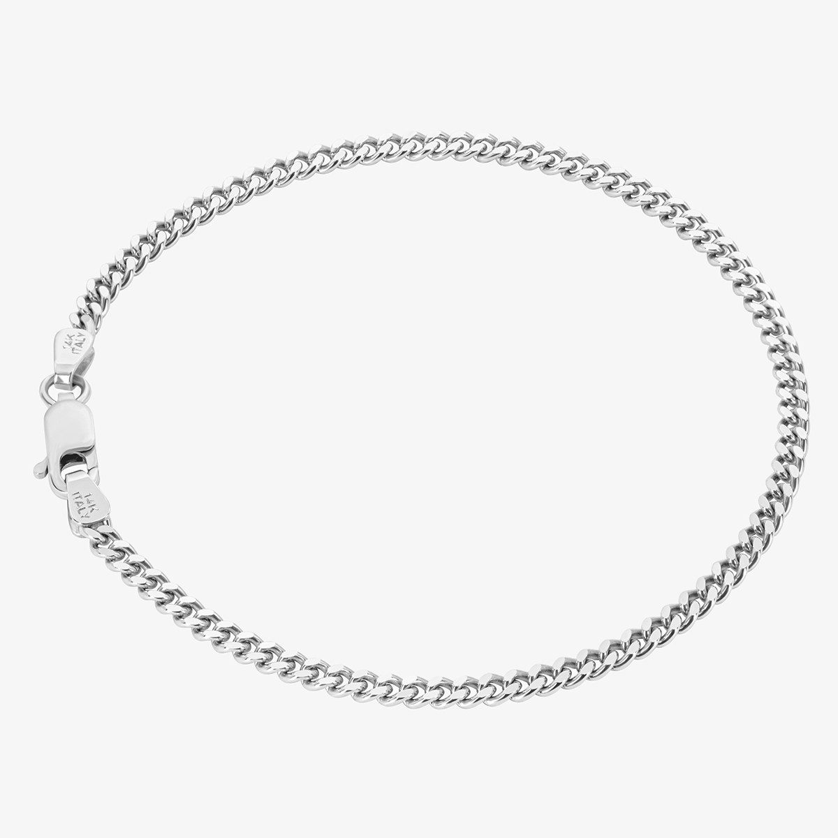 Solid Cuban Link Bracelet, 2.65mm