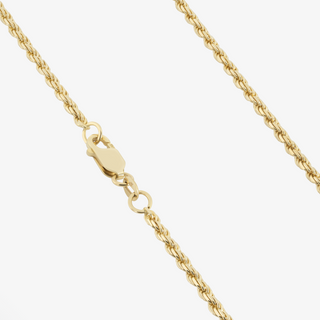 2.6mm Rope Chain In 14K Solid Yellow Gold