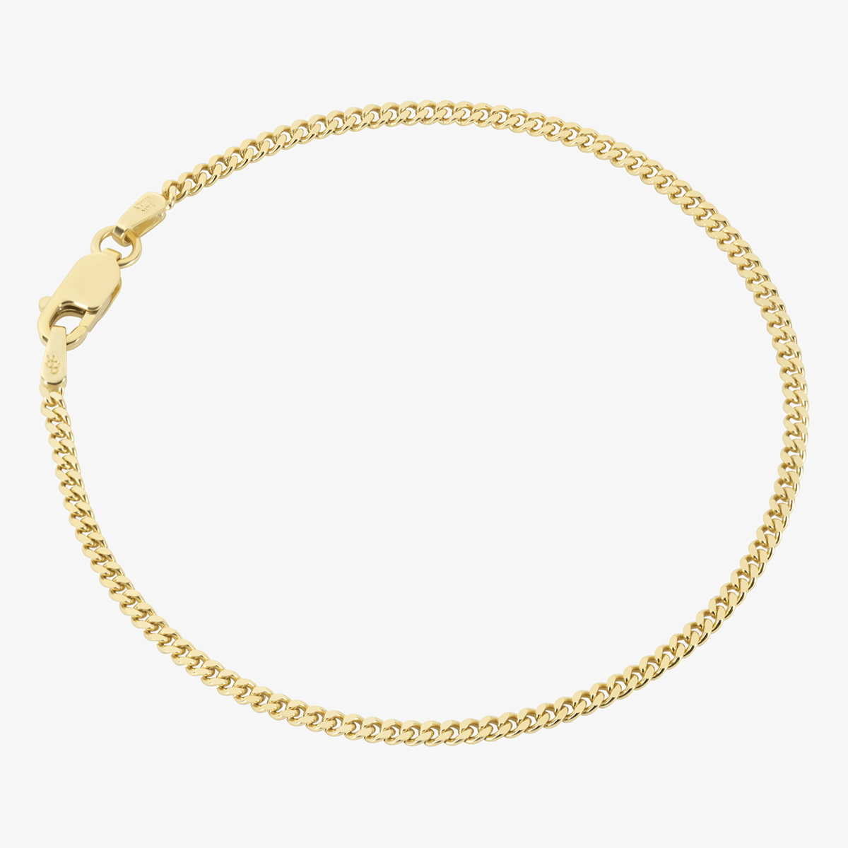 Solid Cuban Link Bracelet, 2mm