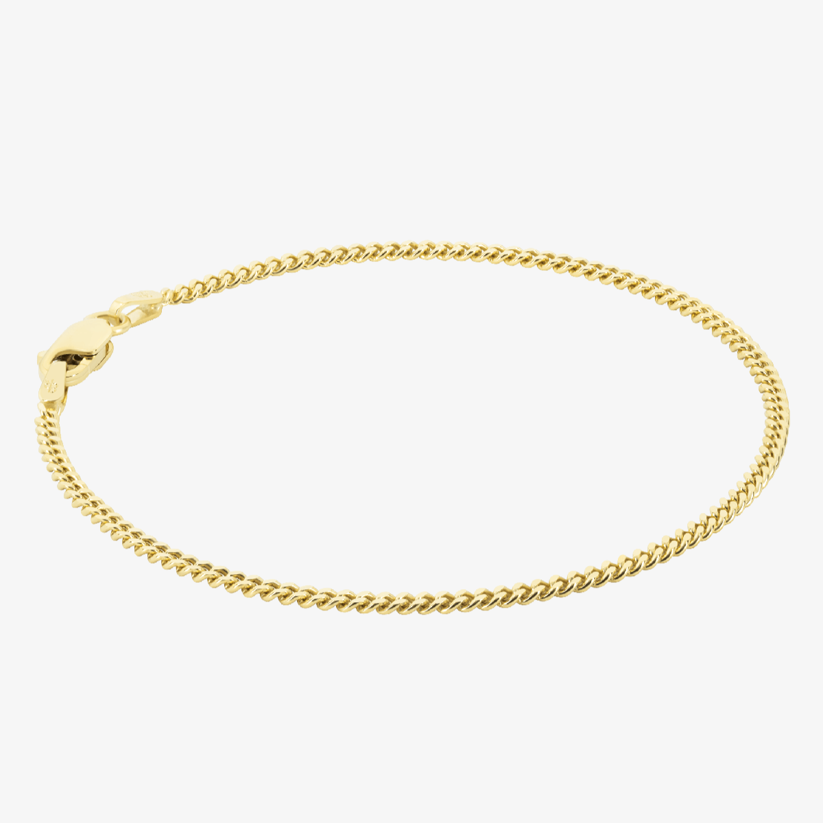 Solid Cuban Link Bracelet, 2mm