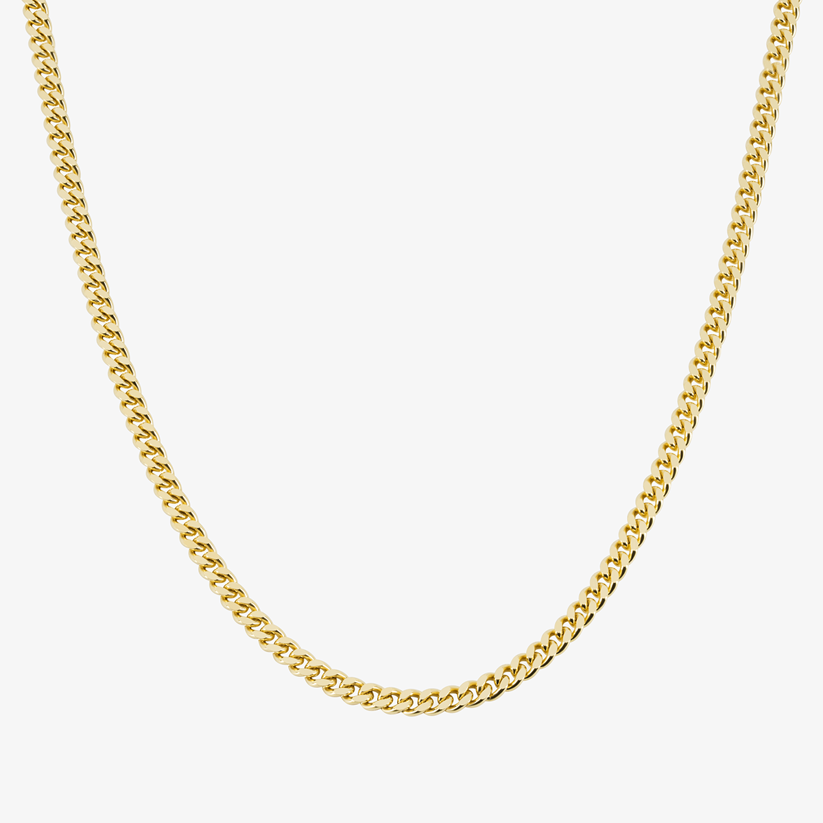 Solid Cuban Link Chain, 2mm