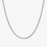 2mm Cuban Link Chain In 14K Solid White Gold