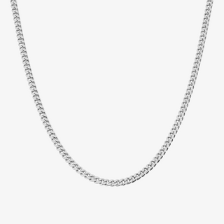 2mm Cuban Link Chain In 14K Solid White Gold