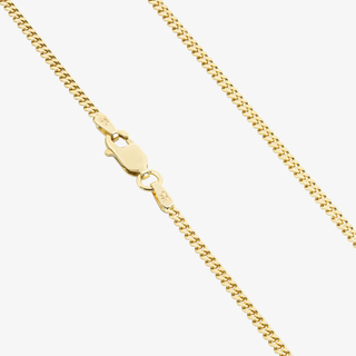 2mm Cuban Link Chain In 14K Solid Yellow Gold