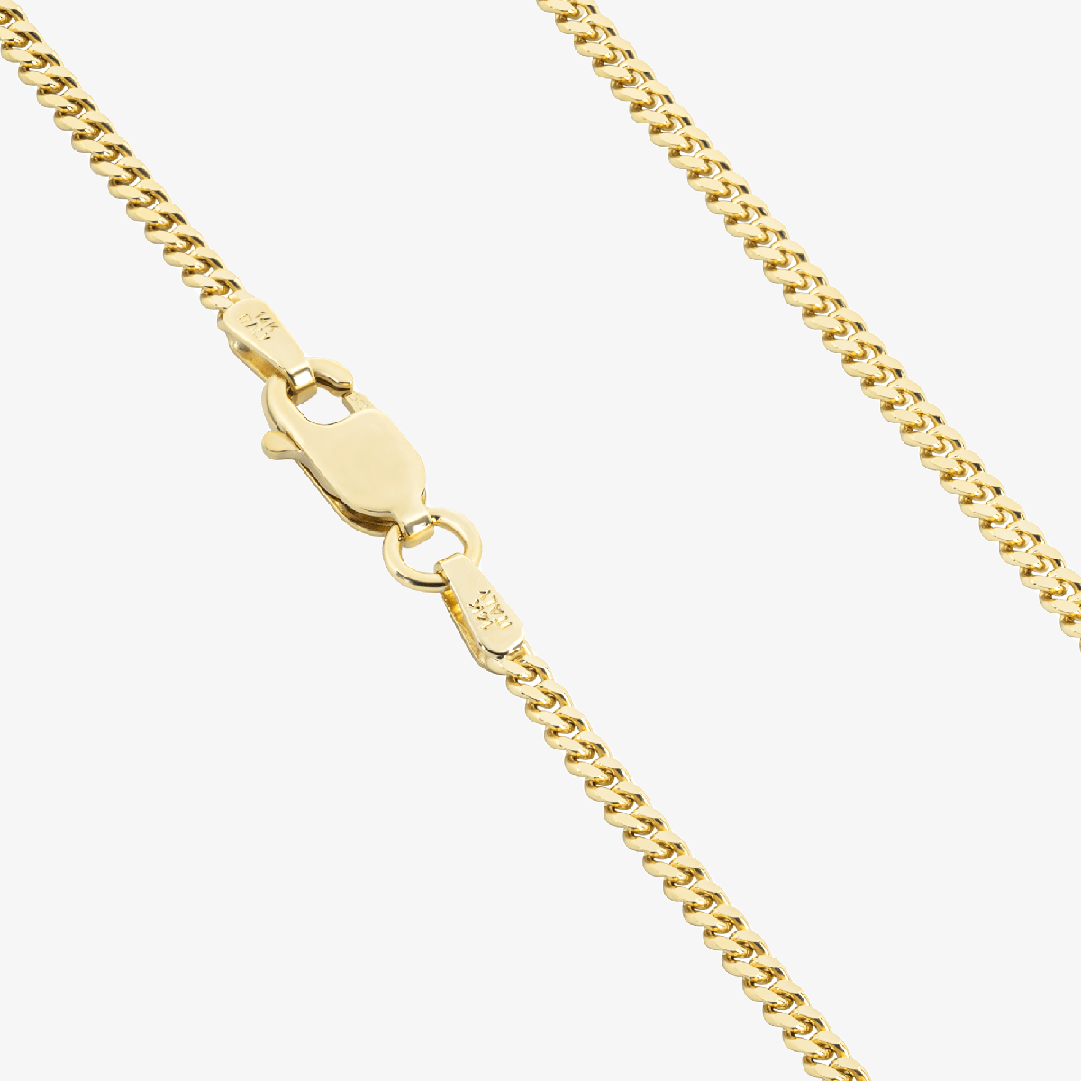 Solid Cuban Link Chain, 2mm
