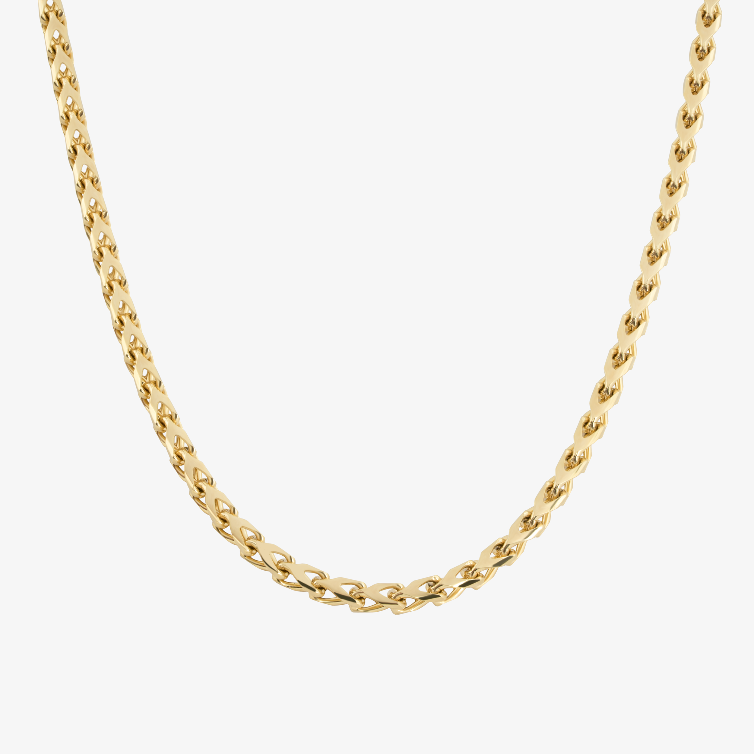 2mm Franco Chain In 14K Solid Yellow Gold