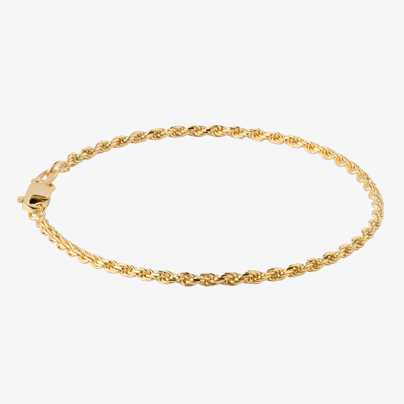 Diamond-Cut Solid Rope Bracelet, 2mm