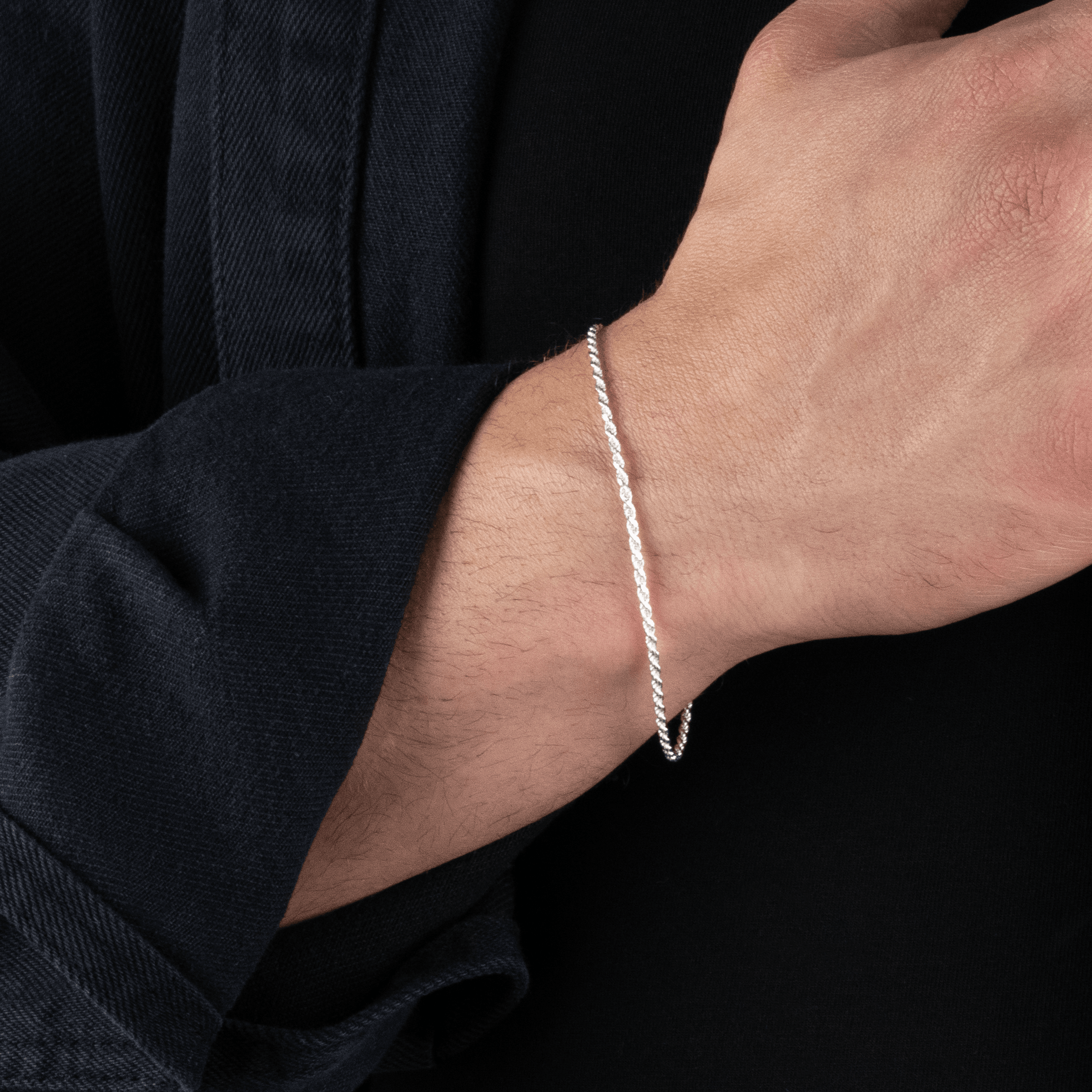 2mm Solid Rope Bracelet In Sterling Silver