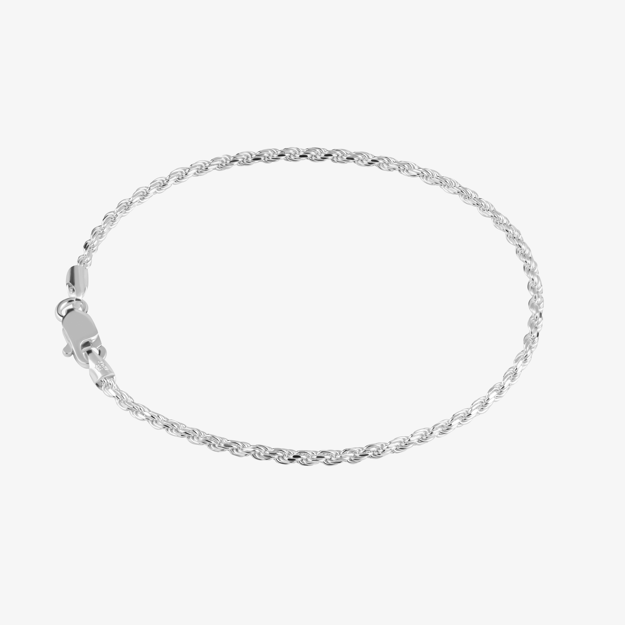 2mm Solid Rope Bracelet In Sterling Silver