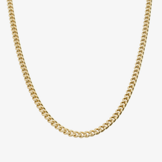 3.2mm Cuban Link Chain in 14K Solid Yellow Gold