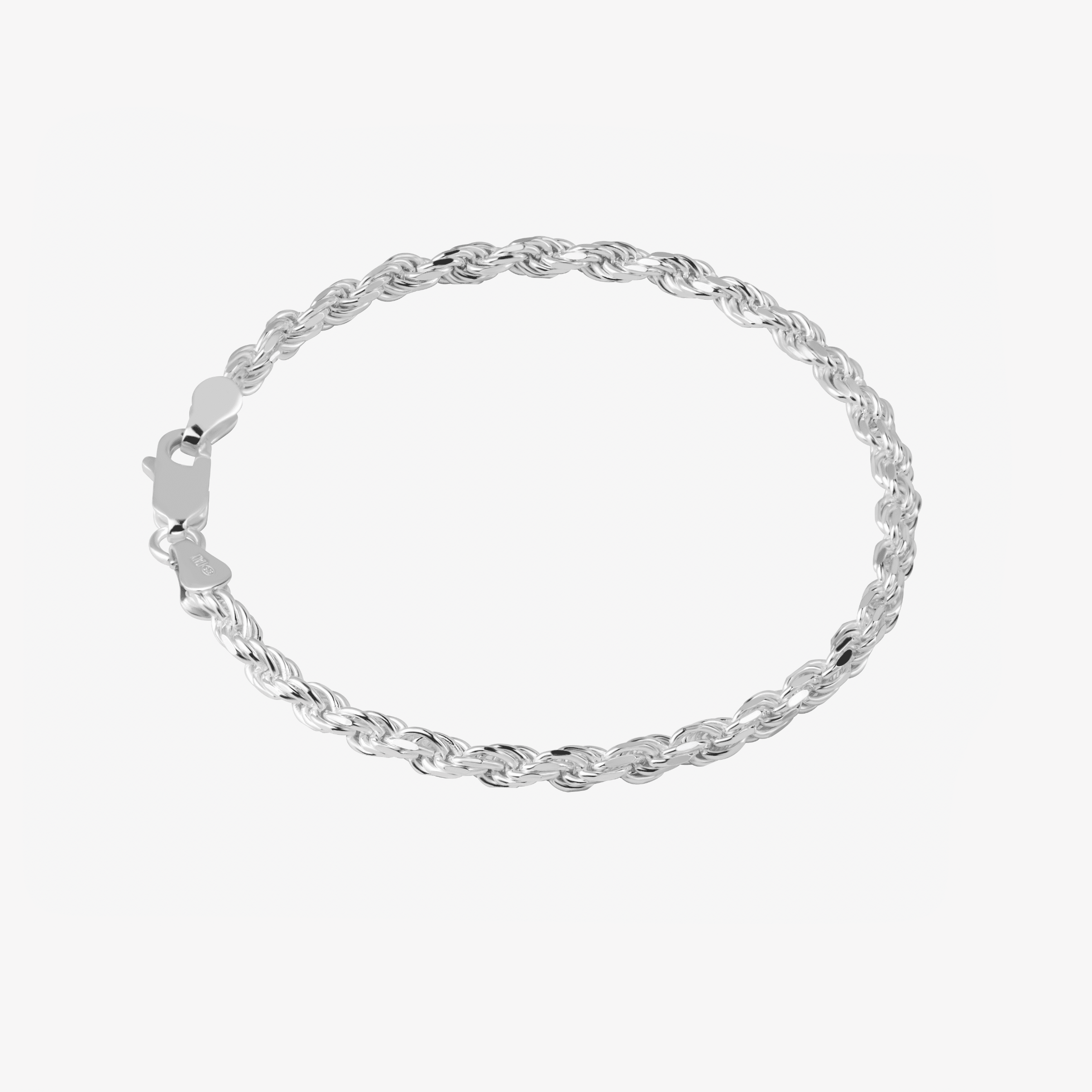 3.4mm Rope Bracelet In Sterling Silver
