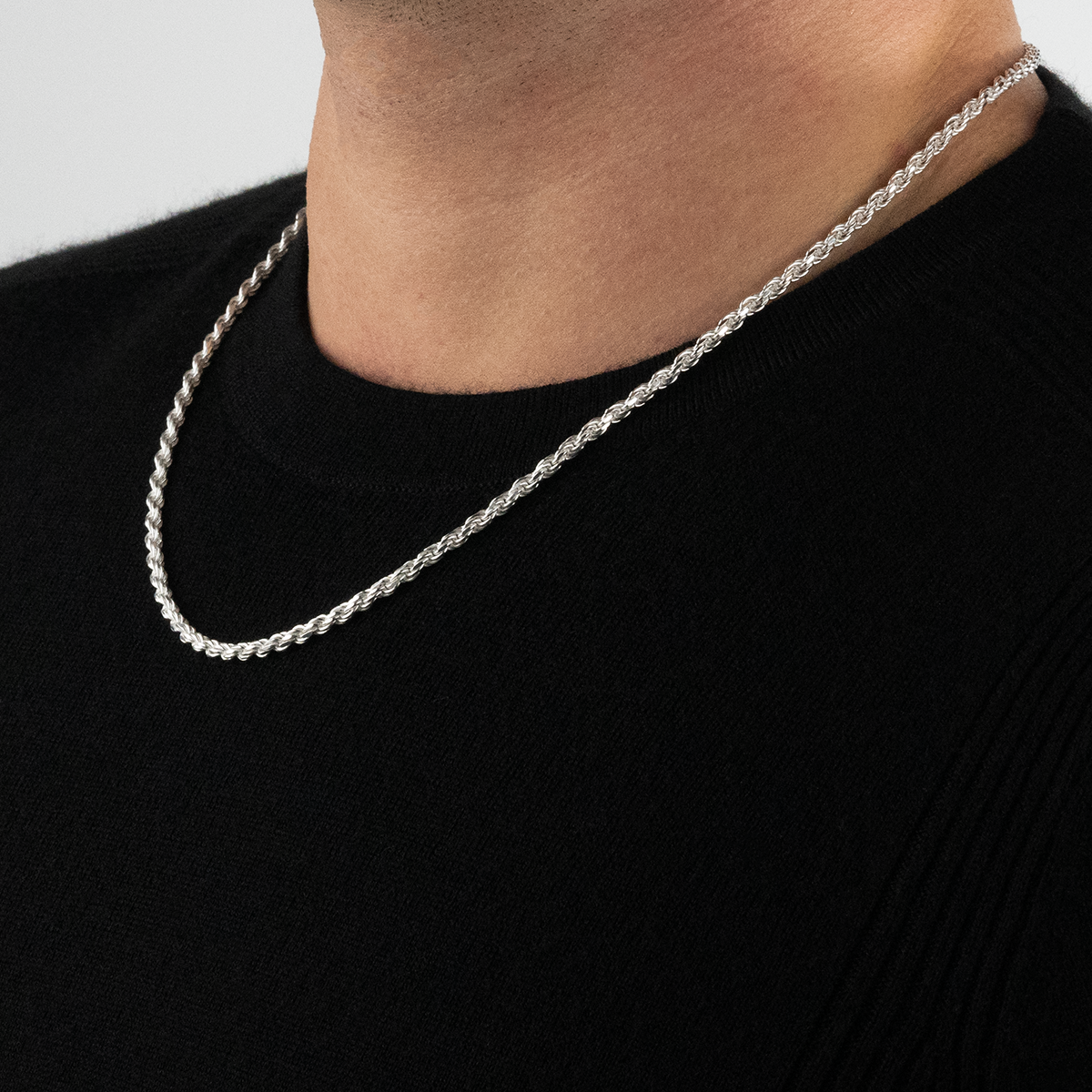 Solid Rope Chain, 3.4mm