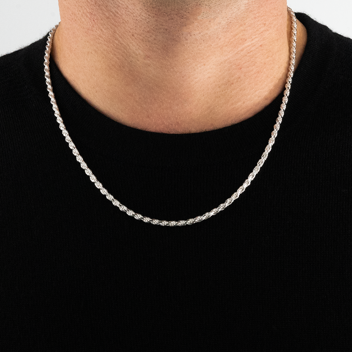Solid Rope Chain, 3.4mm