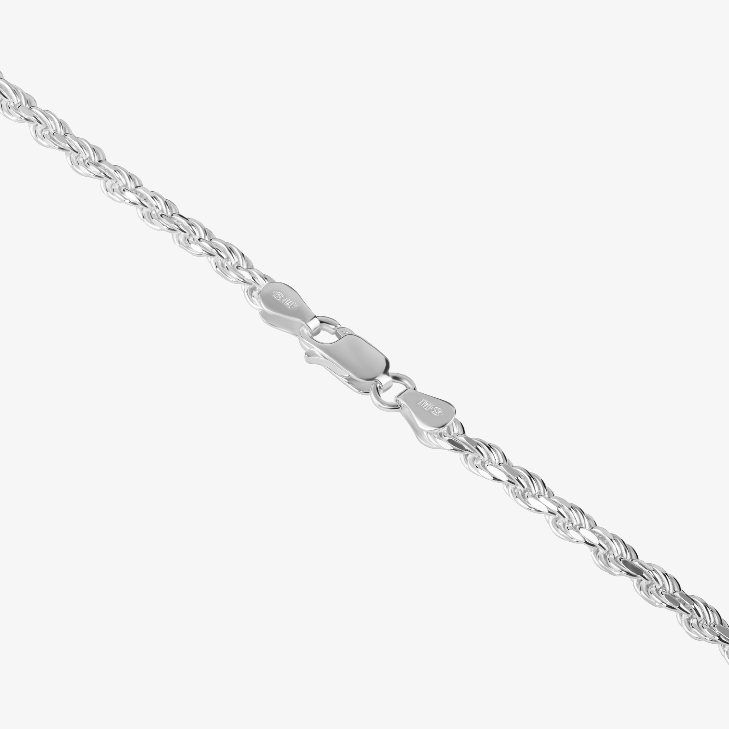 3.4mm Rope Bracelet In Sterling Silver