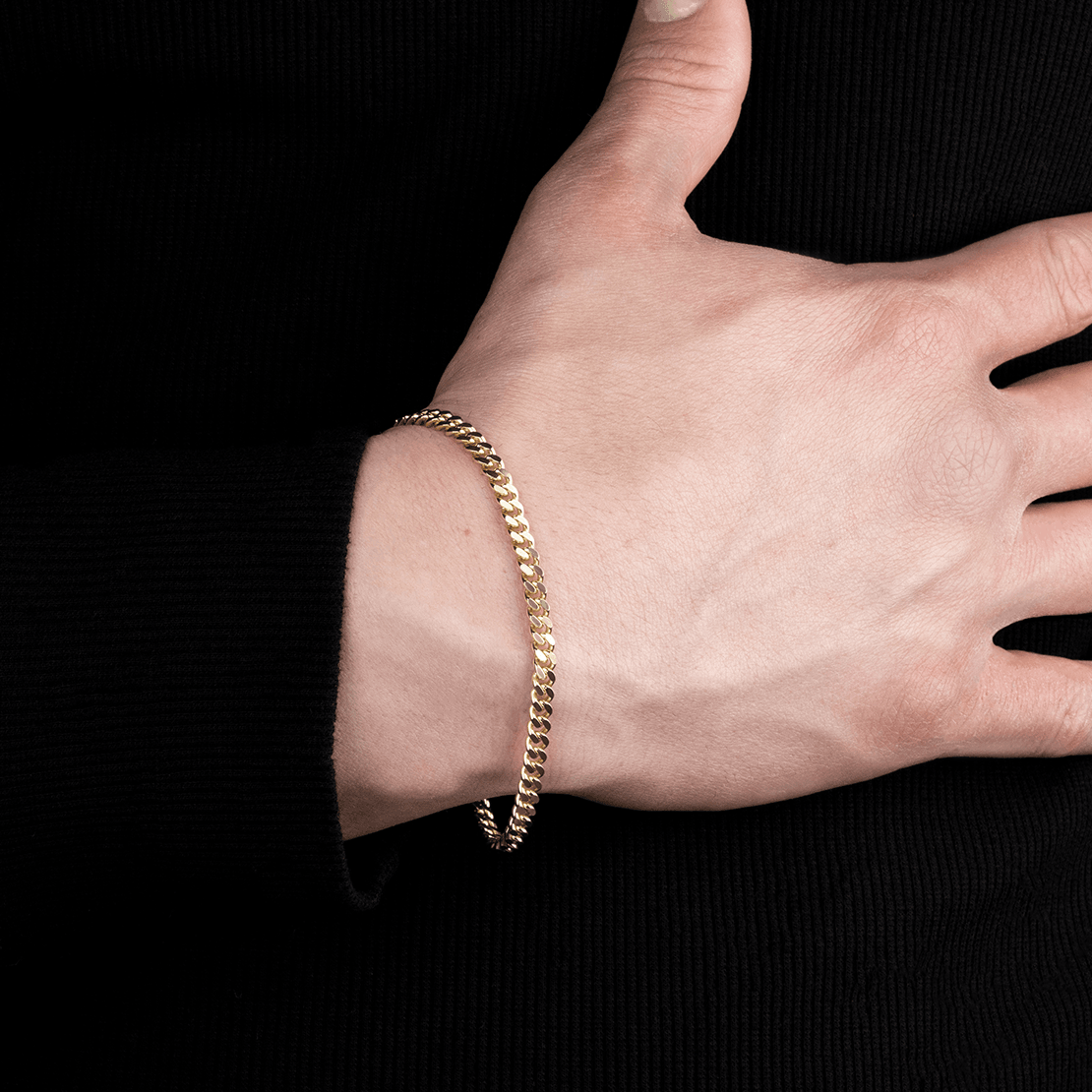 Solid Cuban Link Bracelet, 4.2mm