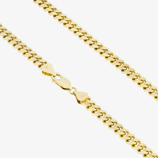 5.6mm Cuban Link Chain In 14K Solid Yellow Gold