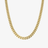 5.6mm Cuban Link Chain In 14K Solid Yellow Gold