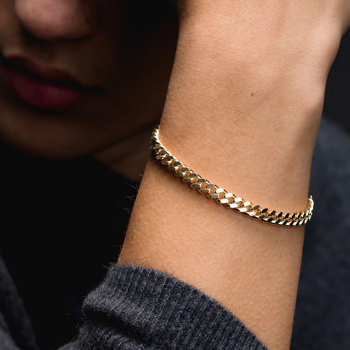 Solid Cuban Link Bracelet, 5.6mm