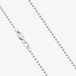 1.8mm Beaded Chain In 14K Solid White Gold