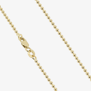 1.8mm Beaded Chain In 14K Solid Yellow Gold