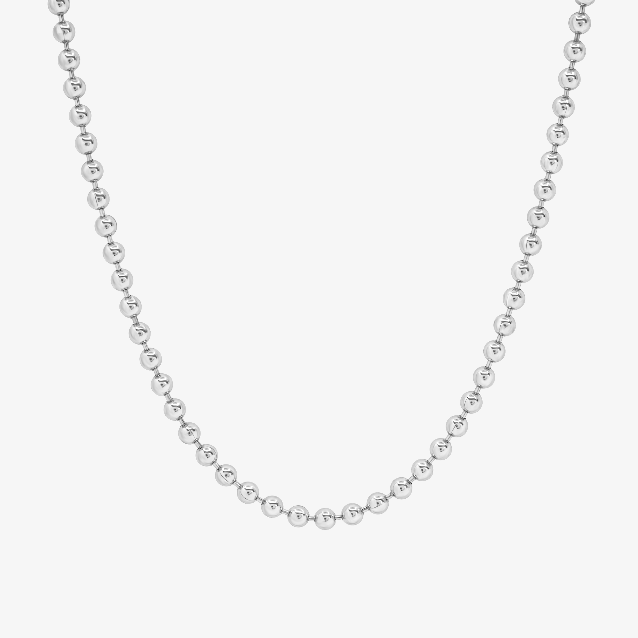 1.8mm Beaded Chain In 14K Solid White Gold