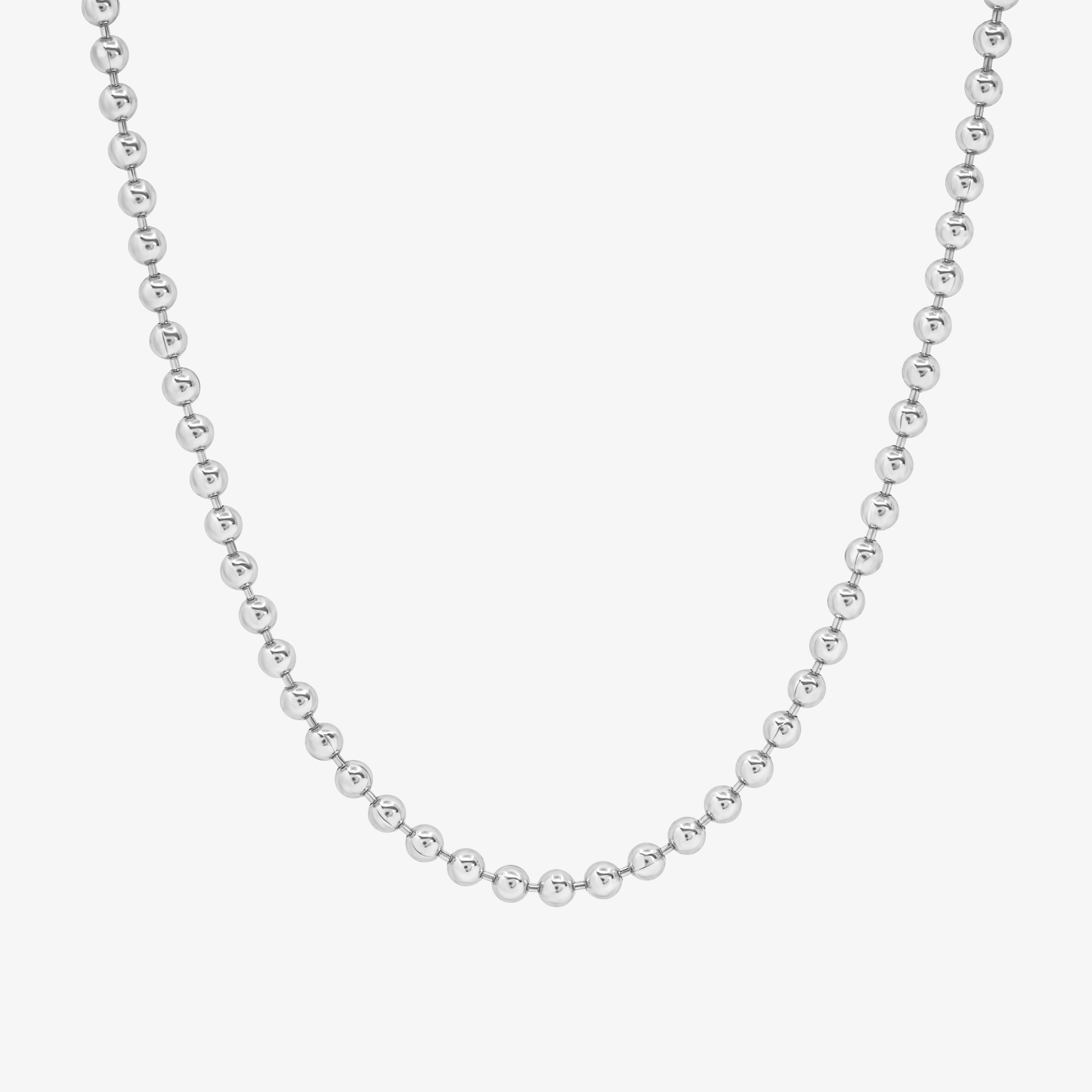 1.8mm Beaded Chain In 14K Solid White Gold Briller