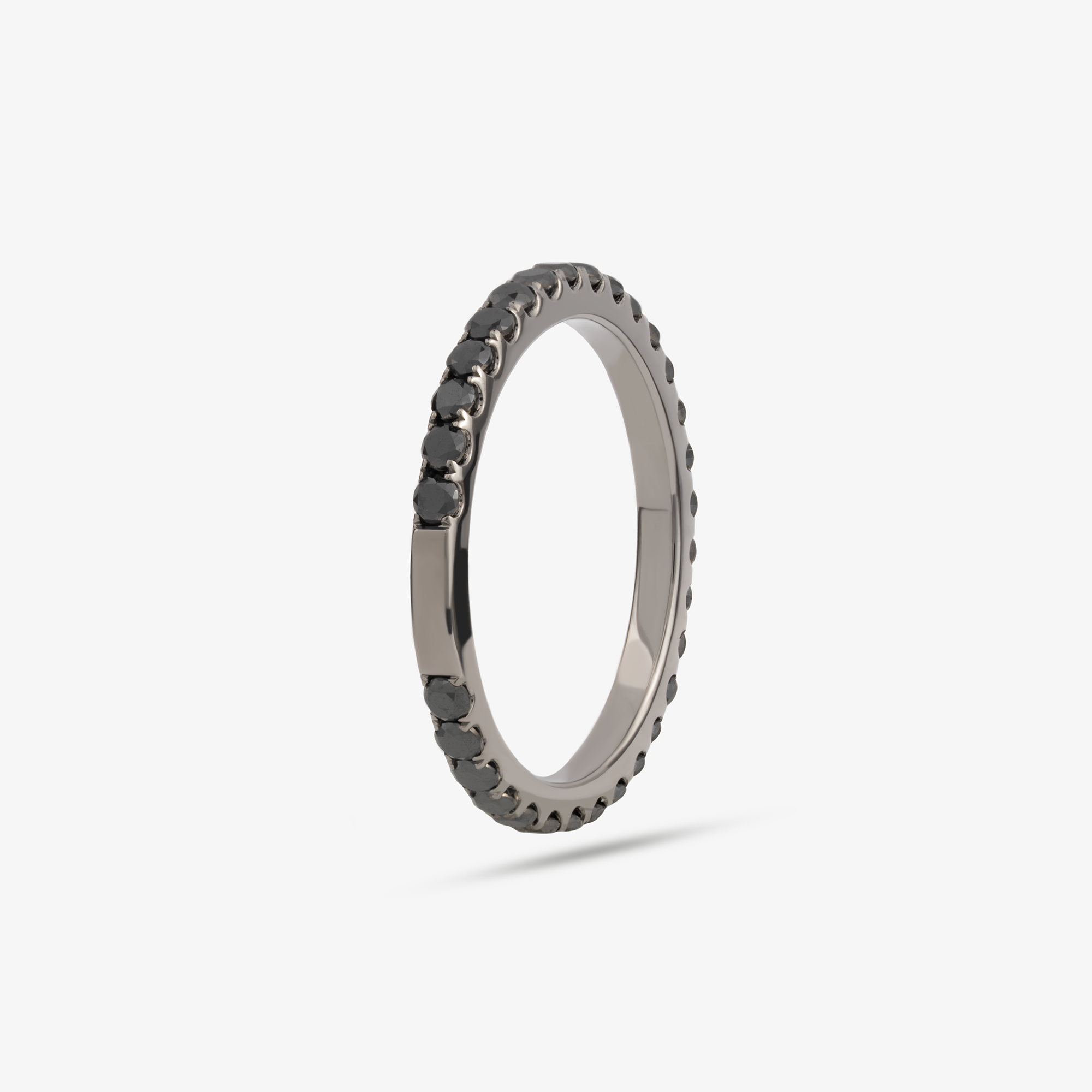 Black Rhodium Ring In 18K Solid White Gold With Diamonds