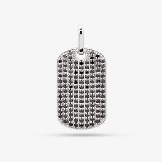 Tag Pendant In 14K Solid White Gold With Diamonds